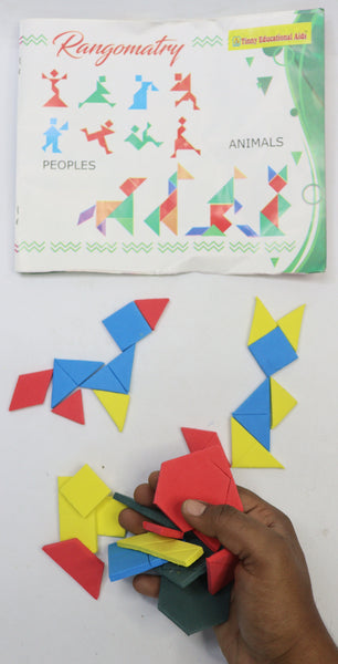Eduquality Rangometry Kit, Creative Building & Geometry Toy for Kids Motessori Leaning Blocks for Colour, Shape & Pattern Recognition