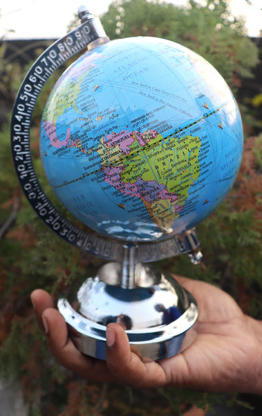 Educational Globe- 12.5 cm Diameter & 39 cm Curcumfrence  Metal Base World Globe for Kids