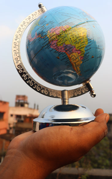 Educational Globe- 12.5 cm Diameter & 39 cm Curcumfrence  Metal Base World Globe for Kids