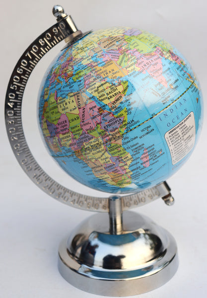 Educational Globe- 12.5 cm Diameter & 39 cm Curcumfrence  Metal Base World Globe for Kids