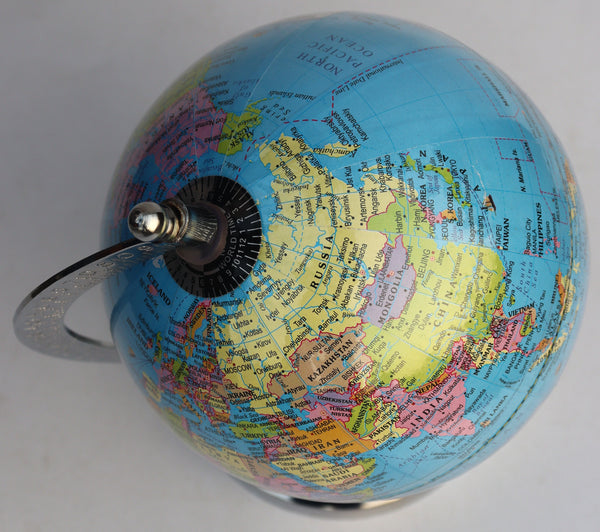 Educational Globe- 12.5 cm Diameter & 39 cm Curcumfrence  Metal Base World Globe for Kids