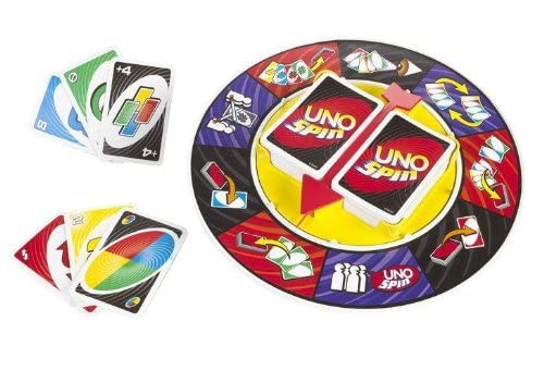 UNO Spin Card Game for Kids & Adult – Fast Fun for Everyone – For 2-10 Players (Multicolor)