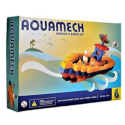 Aquamech Marine & Beach Set Play Toys, Block Game Set for Kids, Interlocking Block Set, Construction Blocks Toy