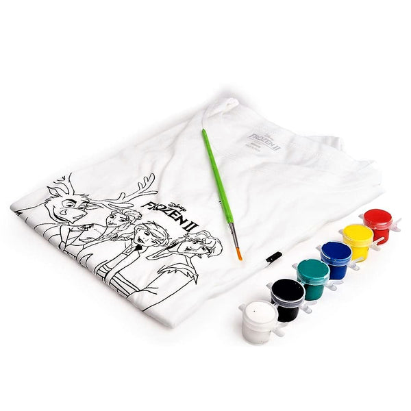 Paint Your T-Shirt Disney Series Art & Craft DIY Kit, Free Size T-Shirt for 7-12 Years Kids (Frozen II)