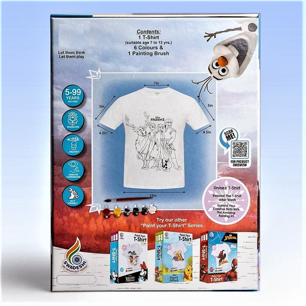 Paint Your T-Shirt Disney Series Art & Craft DIY Kit, Free Size T-Shirt for 7-12 Years Kids (Frozen II)