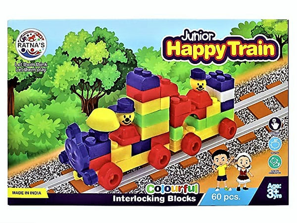 Building Blocks - Junior Happy Train Set for Kids – Boys and Girls, develop building and construction skills