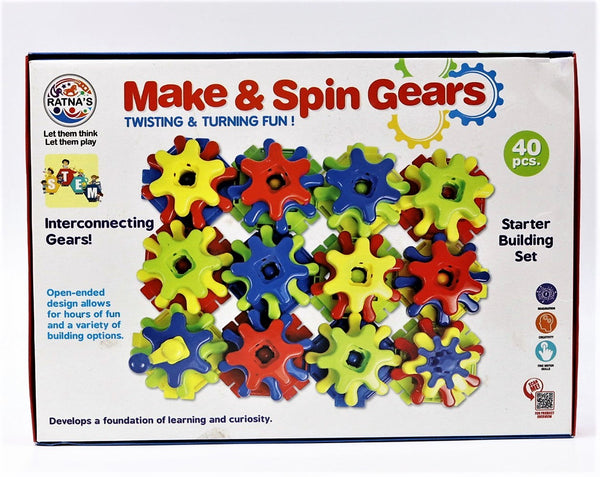 Make and Spin Gears Twisting & Turning Fun Starter Building Set for Kids (Multicolor)