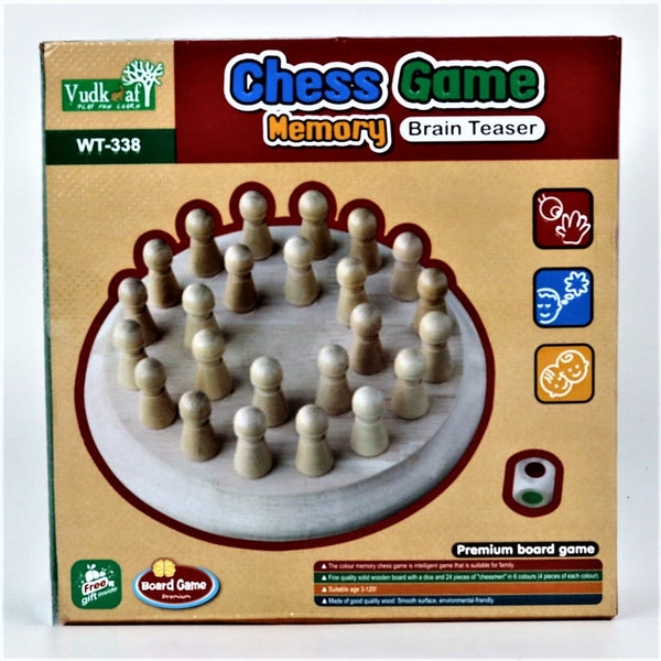 Wooden Brain Teaser Memory Chess Game | Perfect Mind Game for Kids and Adults | 2-6 Player Game | Multicolor