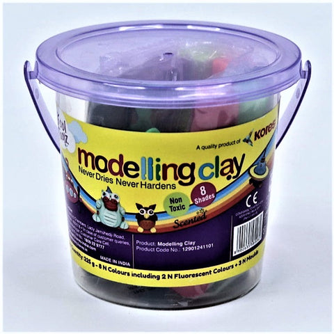 Kores Modelling Clay – Never Dries Never Hardens Non Toxic Scented 8 Shades 3 Molds