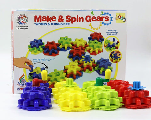 Make and Spin Gears Twisting & Turning Fun Starter Building Set for Kids (Multicolor)