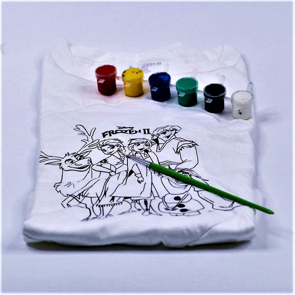 Paint Your T-Shirt Disney Series Art & Craft DIY Kit, Free Size T-Shirt for 7-12 Years Kids (Frozen II)