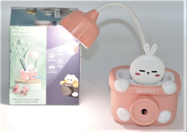 3 in 1 USB Chargeable LED Light Table Night Lamp for Kids Bedroom with Pencil Sharpener and Pen Holder Stand for Girls and Boys, Perfect Study Desk Lamp for Home Decoration (Multicolor)