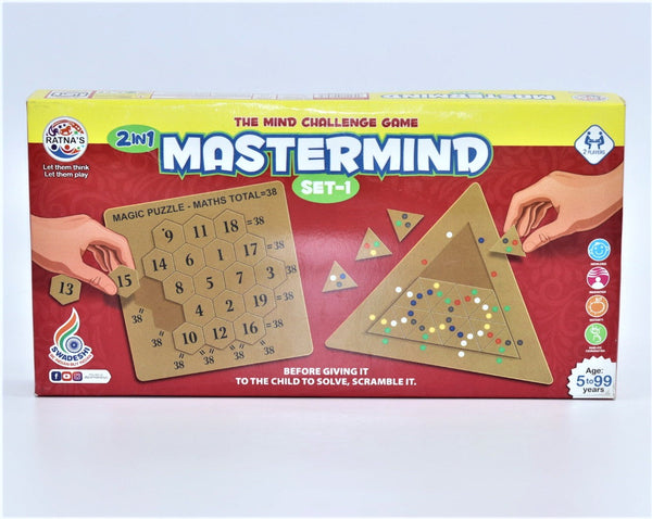 2 in 1 Mastermind Set 1 the Mind Challenge Puzzle Game for Kids (Multicolor)