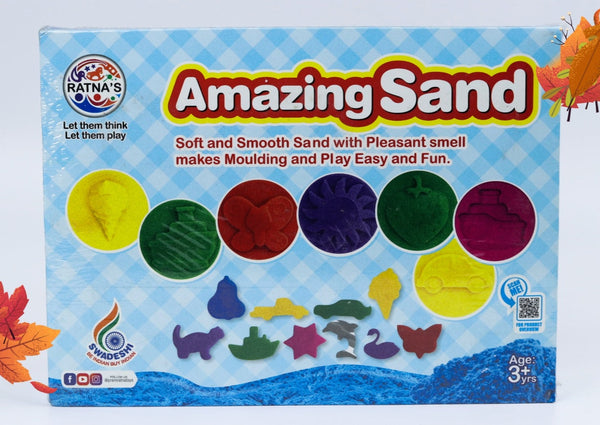 Amazing Different Colored Sands with Moulds (Multicolor) - Pack of 6