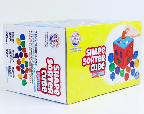 Shape Sorter Cube Senior with 18 Shapes and Different Colors Kids Activity Learning and Educational Toys (Multicolour)