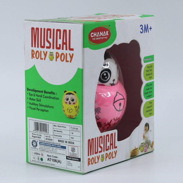 Musical Roly Poly Toy, Non-Toxic, BPA Free Plastic Toy, Suitable for Kids above 3 Months, BIS Approved (Yellow)