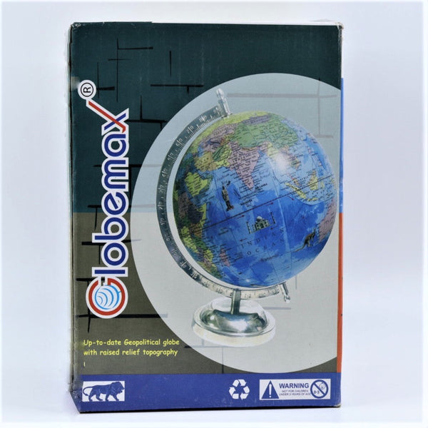 GlobalMax 8” height rotating world polished globe with strong base strong arch Geography