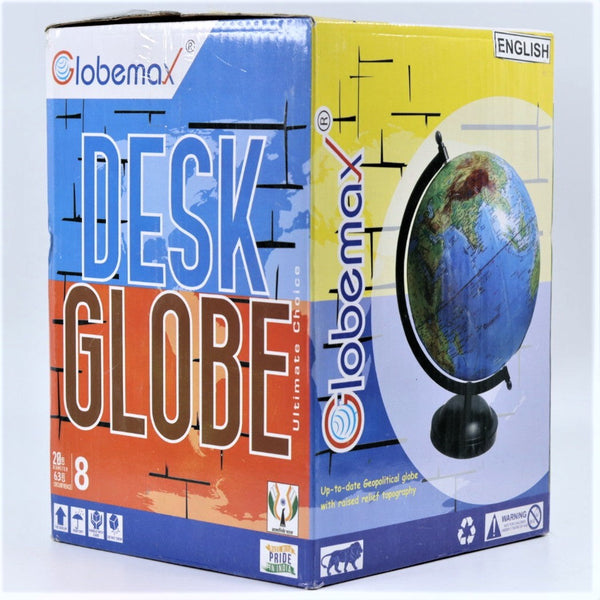 GlobalMax 8” height rotating world polished globe with strong base strong arch Geography