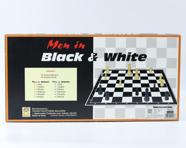 Foldable Chess Set , Black and White Board Game, Comes with Playing Board and Chess Pieces - Suitable Games for All, Beginners, Kids and Adults