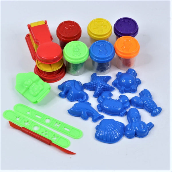 Super Dough Factory Kids Playing Modelling Clay Set, Bonus with 3D Molds (Multicolor)