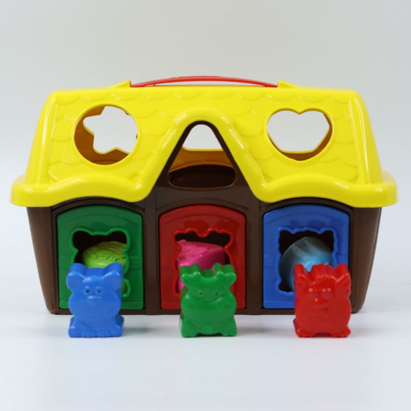 Baby Blocks Shape Sorter Toy, Includes 9 - Color Recognition Shape Toys with Colorful Sorter Animal House Box Gift Boys & Girls
