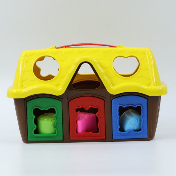 Baby Blocks Shape Sorter Toy, Includes 9 - Color Recognition Shape Toys with Colorful Sorter Animal House Box Gift Boys & Girls