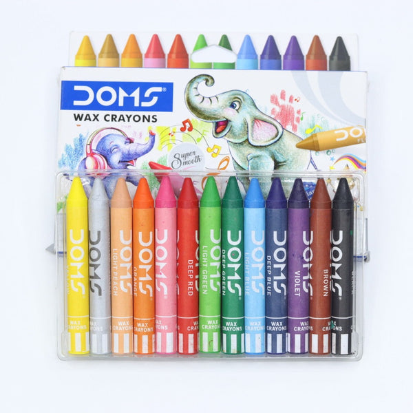 DOMS Jumbo Wax Crayon – 12 Shades, 1 FREE Silver Crayon