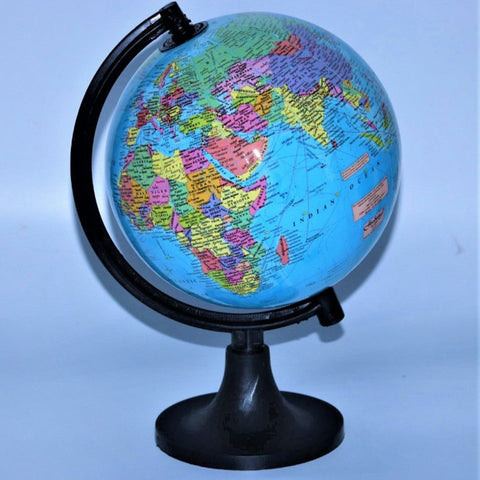 Galaxy 20 cm height 12.8 cm diameter rotating world polished globe with strong base strong arch Geography