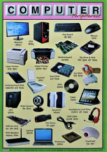 Computer Chart – Large Vibrant Color chart for Computer Peripherals wi ...