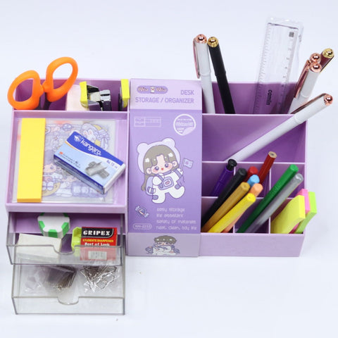 Desk Storage / Organizer Box made of High Quality Plastic with Multiple Compartments and Drawers