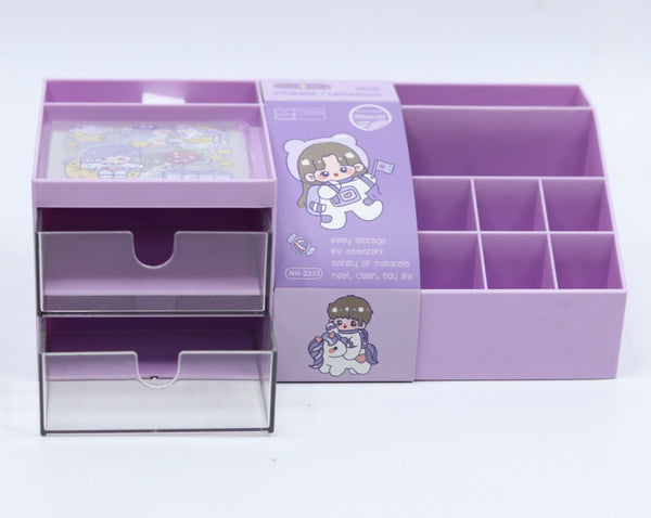 Desk Storage / Organizer Box made of High Quality Plastic with Multiple Compartments and Drawers