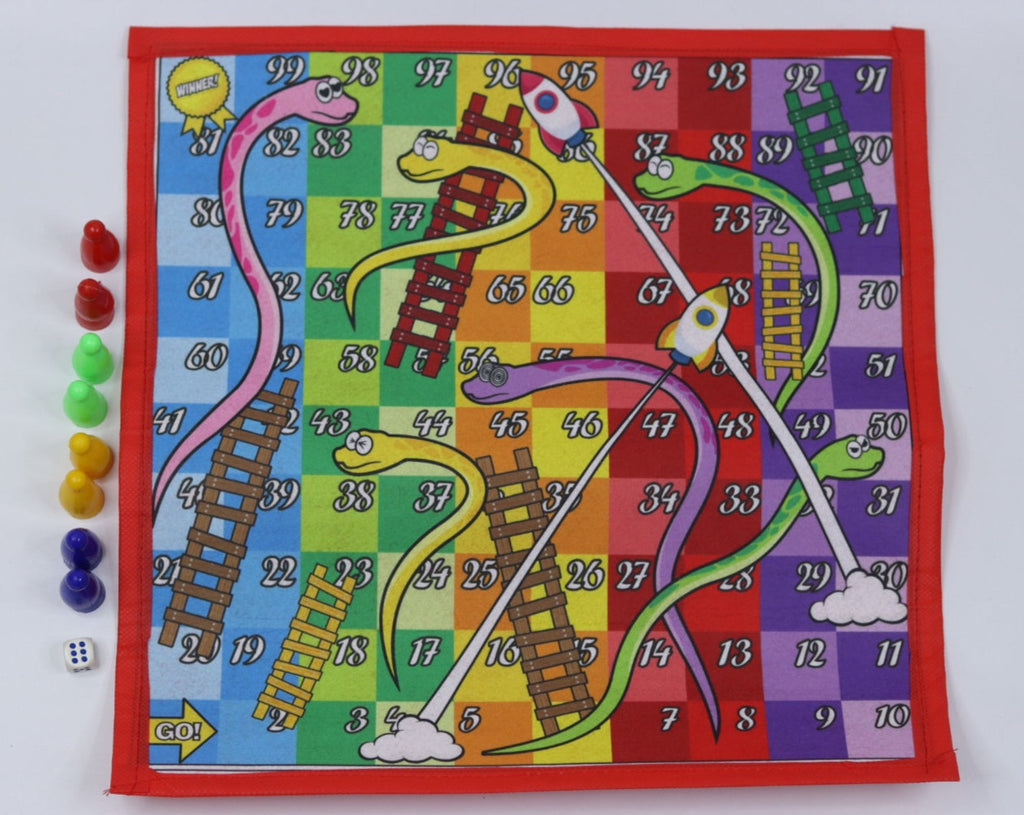 Ludo, Snakes and Ladders play mat 15” x 15” for 2 to 4 players boys gi ...