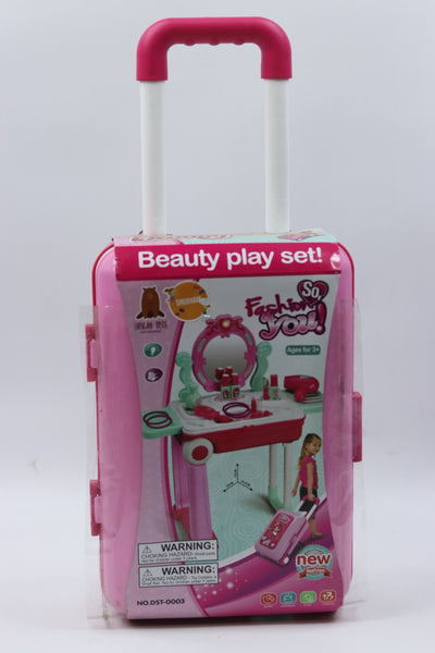 Beauty play set 2 in 1 Fashion Makeup Beauty Set Trolley - Multicolor