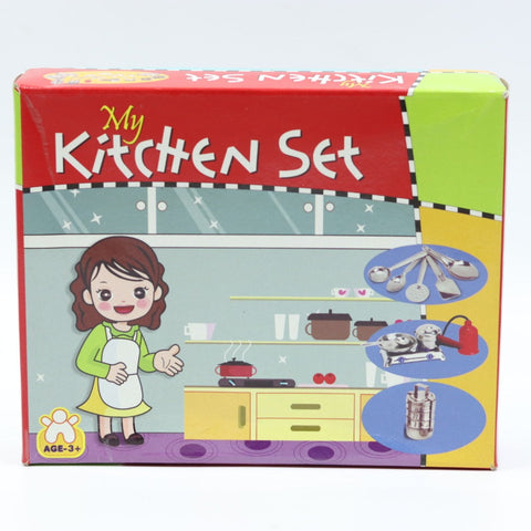 My Kitchen Set - Pretend to Play Little Chef's Steel/Plastic Kitchen Set for Boys and Girls of Age 3 years and above