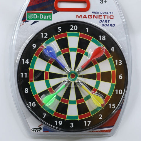 D–Dart Magnetic Dartboard Board Game Set - Bulls eye Dart Board with 4 pcs Safe Darts for Indoor and Outdoor Game (31 cm Diameter)