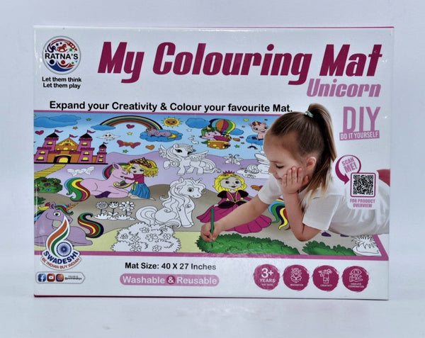 My Colouring MAT for Kids Reusable and Washable. Big MAT for Coloring. MAT Size (40 X 27 INCHES) (Unicorn Theme)