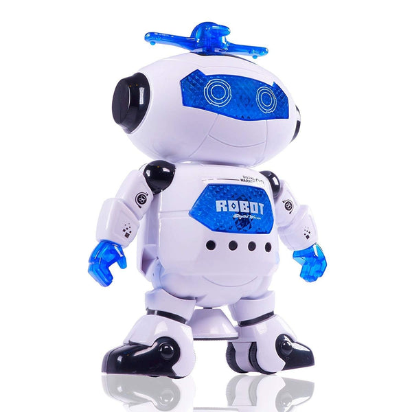 Dancing Robot with 3D Lights and Music, Non Toxic Plastic – White, Science Fiction for kids above 3 years age – Boys and Girls