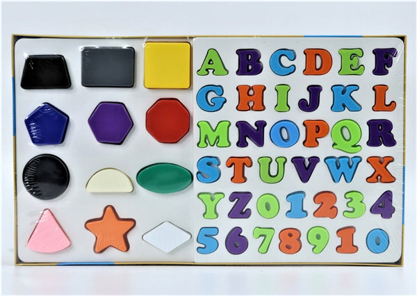 Educational Alphabet, Numbers & Shapes Recognition and Mapping for Kids- Boys and Girls (Multicolor)