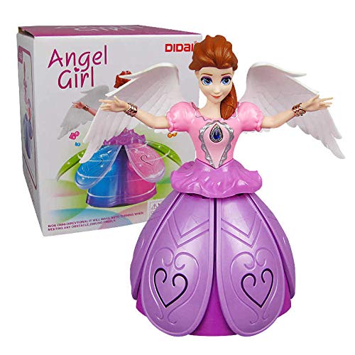 Angel Girl with Light and Music, Dancing Rotating Musical Fairy Princes Angel Doll Toy for Kids (Angel Girl)