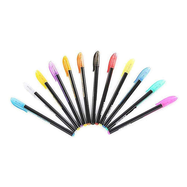 Set of 48 Neon Gel Pens consisting Fluorescent, Metallic, Glitter, and Pastel color pens For DIY Art & Crafts (Sketching, Drawing & Painting Purpose)