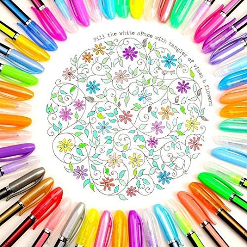 Set of 48 Neon Gel Pens consisting Fluorescent, Metallic, Glitter, and Pastel color pens For DIY Art & Crafts (Sketching, Drawing & Painting Purpose)