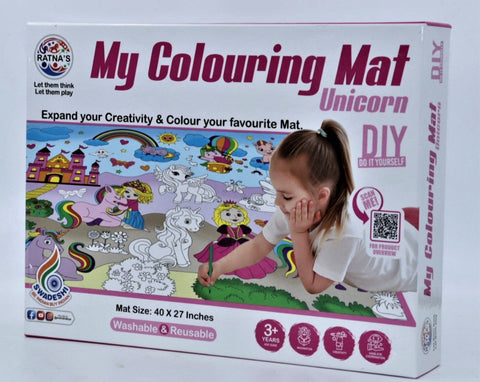 My Colouring MAT for Kids Reusable and Washable. Big MAT for Coloring. MAT Size (40 X 27 INCHES) (Unicorn Theme)