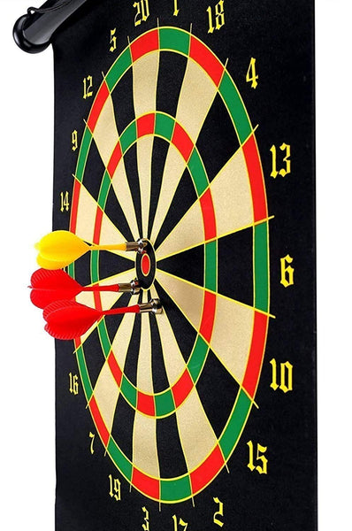 Magnetic Power with Double Faced Portable and Foldable Dart Game with 6 Colorful Non Pointed Darts for Kids, Multicolor, 29.5 cm diameter