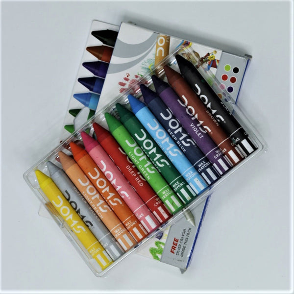 DOMS Jumbo Wax Crayon – 12 Shades, 1 FREE Silver Crayon