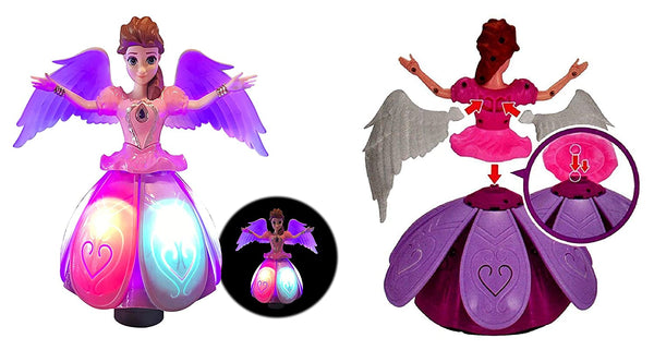 Angel Girl with Light and Music, Dancing Rotating Musical Fairy Princes Angel Doll Toy for Kids (Angel Girl)