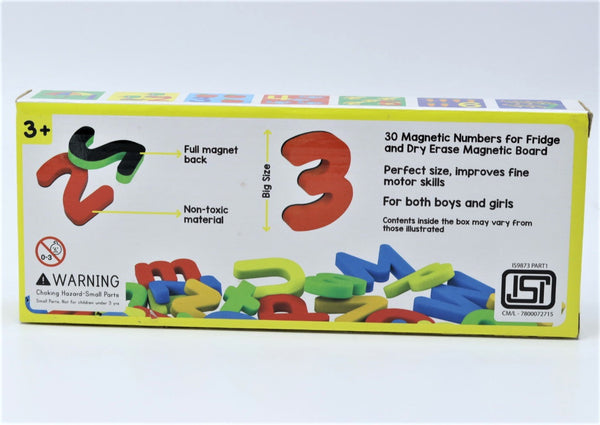 123 Magnetic Numbers - 30 Magnetic Numbers That Work on any Fridge and Dry Erase Magnetic Board - Ideal for Number Sequencing & Learning - Child Safe Foam Alphabets with Full Magnet Back