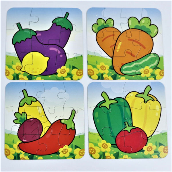 4 in 1 Jigsaw Junior Fruits, 4 Different Puzzles for Kids 36 Pieces Jigsaws Puzzle (Multicolor)