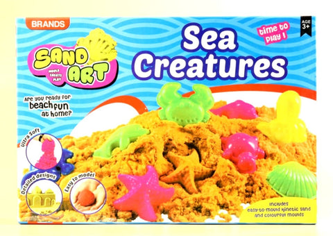 Sea Creatures Sand Art Play Set Indoor Games for Kids Modelling Sand (Multicolor)