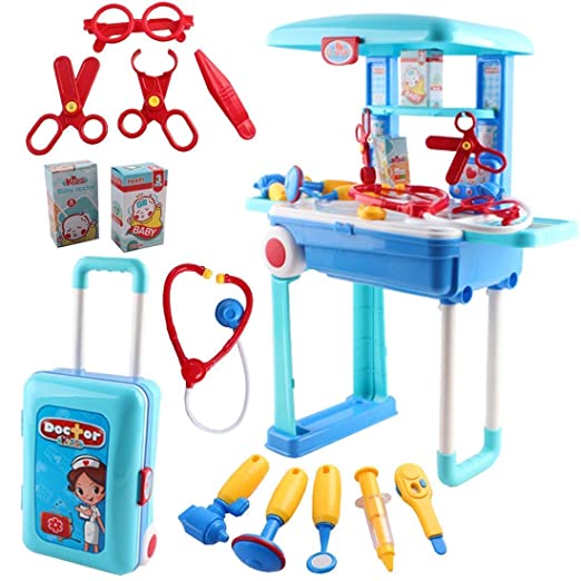 Pretend Play Trolley Type Doctor Play Set for Kids Science toy