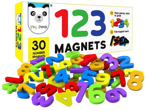 123 Magnetic Numbers - 30 Magnetic Numbers That Work on any Fridge and Dry Erase Magnetic Board - Ideal for Number Sequencing & Learning - Child Safe Foam Alphabets with Full Magnet Back